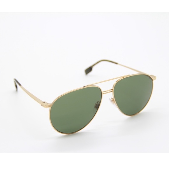 NEW BURBERRY BE3108 1017/71 AVITOR SUNGLASSES BURBERRY B 3108 GREEN AVIATOR - Picture 5 of 11